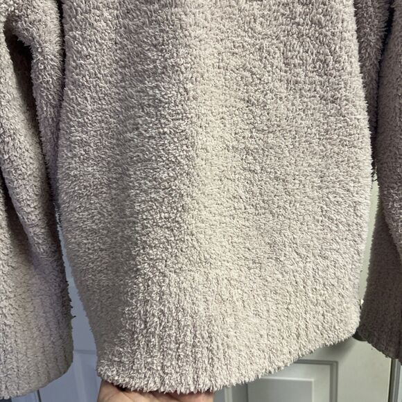 Barefoot Dreams Beige Cozy Chic V-neck Button Down Fuzzy Long Sleeve Cardigan 2X - Picture 9 of 11